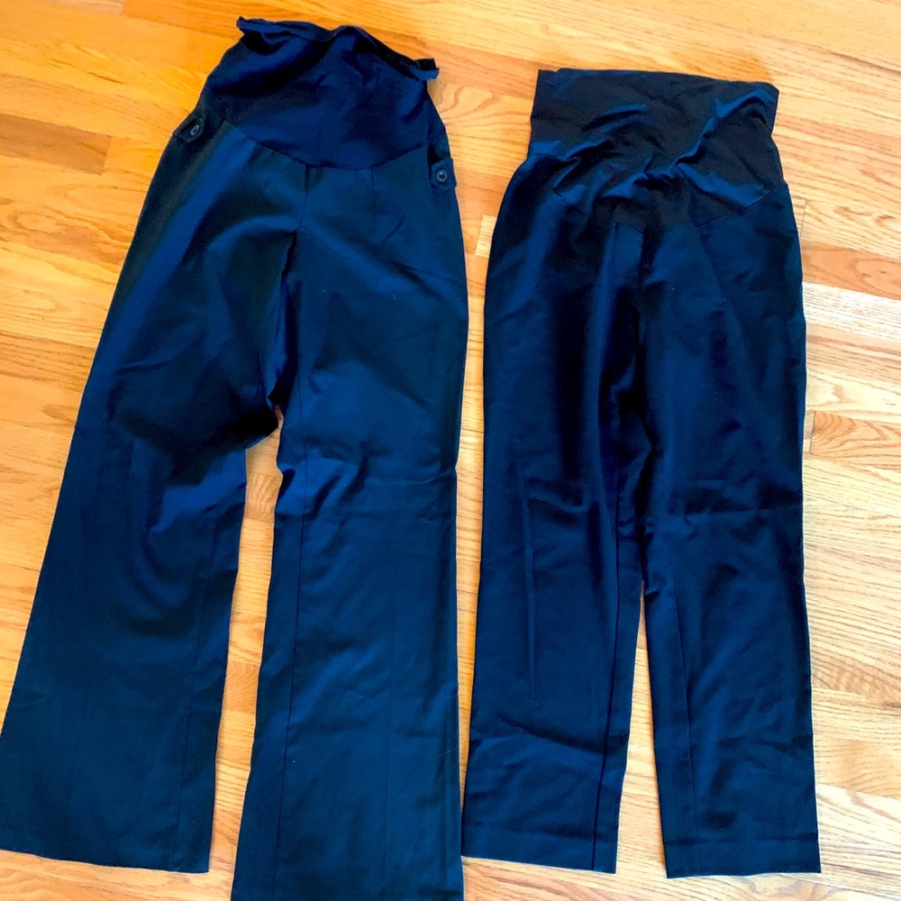 Maternity Black Full Panel Dress Pants (2 pairs)